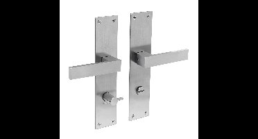 Intersteel Deurkruk Amsterdam op schild met toilet/badkamersluiting 78/8mm - RVS