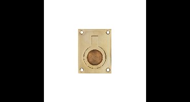 Intersteel Luikring rechthoekig 41x31mm - messing gelakt