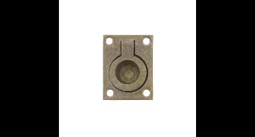 Intersteel Luikring rechthoekig 50x39mm - messing getrommeld