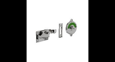 Intersteel WC-overslag met bocht groen/rood - nikkel glans