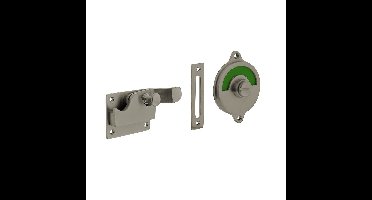 Intersteel WC-overslag met bocht groen/rood - nikkel mat