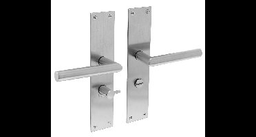 Intersteel Deurkruk Jura Hoek 90° op schild met toilet-/badkamersluiting 63/8mm - RVS