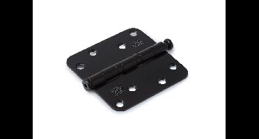 DX Kogellagerscharnier 89x89mm afgerond RVS/zwart