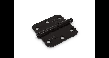 DX Kogellagerscharnier 76x76mm afgerond RVS/zwart