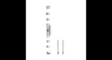 Intersteel krukespagnolet rechts T-recht incl. stangenset - RVS