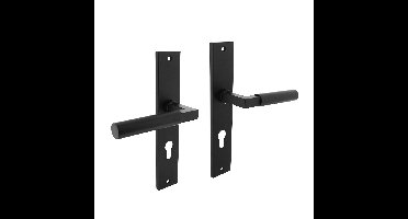 Intersteel Deurkruk Bau-Stil op schild profielcilinder 72mm - mat zwart