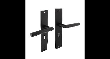 Intersteel Deurkruk Bastian op schild sleutelgat 56mm - mat zwart