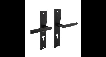 Intersteel Deurkruk Bastian op schild profielcilinder 72mm - mat zwart