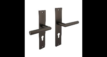 Intersteel Deurkruk Bastian op schild profielcilinder 72mm - antraciet