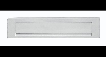 Intersteel briefplaat 340x75mm met klep/regenrand - RVS