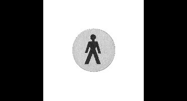 Intersteel pictogram herentoilet zelfklevend rond - RVS