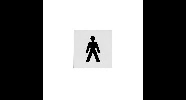 Intersteel pictogram herentoilet zelfklevend vierkant - RVS