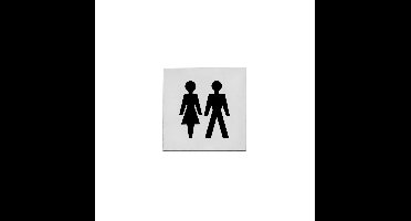 Intersteel pictogram dames- en herentoilet zelfklevend vierkant - RVS