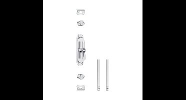 Intersteel set T-kruk-espagnolet incl. stangenset 2x125cm - chroom