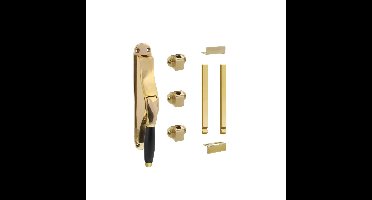 Intersteel set pomp-espagnolet Ton Basic incl. stangenset 2x125 cm - messing gelakt/ebbenhout