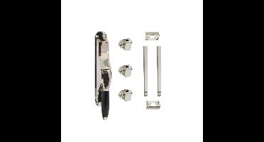 Intersteel set pomp-espagnolet Ton Basic incl. stangenset 2x125 cm - nikkel/ebbenhout