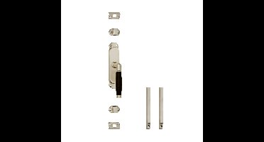 Intersteel set kruk-espagnolet rechts Ton 222 incl. stangenset 2x125 cm - nikkel mat/ebbenhout