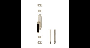 Intersteel set kruk-espagnolet links Ton 222 incl. stangenset 2x125 cm - nikkel mat/ebbenhout