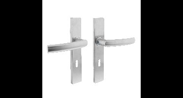 Intersteel Deurkruk Blok op rechthoekig schild sleutelgat 72mm - RVS