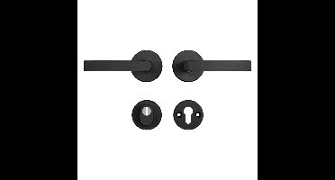 AXA AXA set veiligheidsbeslag achterdeur kruk/kruk met kerntrekbeveiliging SKG3 - aluminium/zwart