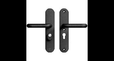 AXA AXA Oval Plus veiligheidsbeslag achterdeur U kruk/kruk PC55 met kerntrekbeveiliging SKG3 - aluminium/zwart