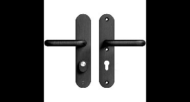 AXA AXA Oval Plus veiligheidsbeslag achterdeur U kruk/kruk PC72 met kerntrekbeveiliging SKG3 - aluminium/zwart