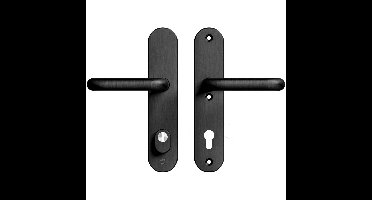 AXA AXA Oval Plus veiligheidsbeslag achterdeur U kruk/kruk PC92 met kerntrekbeveiliging SKG3 - aluminium/zwart