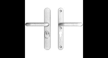 AXA AXA Oval Plus veiligheidsbeslag achterdeur smalschild U kruk/kruk PC55 met kerntrekbeveiliging SKG3 - aluminium