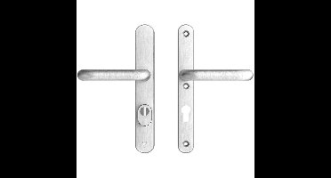 AXA AXA Oval Plus veiligheidsbeslag achterdeur smalschild U kruk/kruk PC72 met kerntrekbeveiliging SKG3 - aluminium