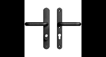AXA AXA Oval Plus veiligheidsbeslag achterdeur smalschild U kruk/kruk PC72 met kerntrekbeveiliging SKG3 - aluminium/zwart