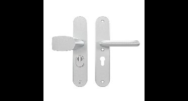 AXA AXA Oval Plus veiligheidsbeslag voordeur Wing knop/U-kruk PC55 met kerntrekbeveiliging SKG3 - aluminium