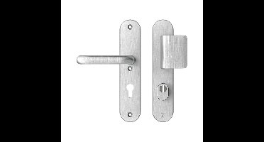 AXA AXA Oval Plus veiligheidsbeslag voordeur D-knop/U kruk PC72 met kerntrekbeveiliging SKG3 - aluminium