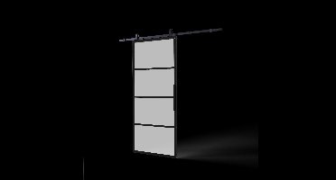 Intersteel DIY schuifdeur Cubo incl. mat glas 2150mm + zwart ophangsysteem Basic Top