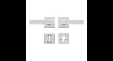 AXA AXA Edge set veiligheidsbeslag achterdeur vierkant kruk/kruk met kerntrekbeveiliging SKG3 - aluminium