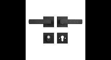 AXA AXA Edge set veiligheidsbeslag achterdeur vierkant kruk/kruk met kerntrekbeveiliging SKG3 - aluminium/zwart