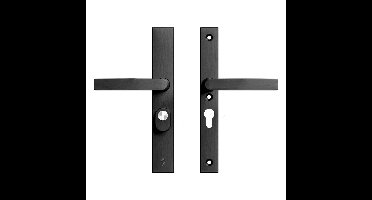 AXA AXA Edge Plus veiligheidsbeslag achterdeur rechth. smalschild Blok kruk/kruk PC55 met kerntrekbeveiliging SKG3 - aluminium/zwart