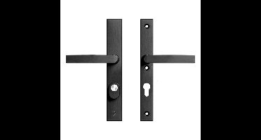 AXA AXA Edge Plus veiligheidsbeslag achterdeur rechth. smalschild Blok kruk/kruk PC72 met kerntrekbeveiliging SKG3 - aluminium/zwart