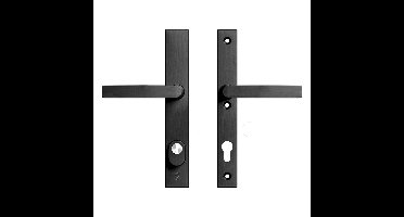 AXA AXA Edge Plus veiligheidsbeslag achterdeur rechth. smalschild Blok kruk/kruk PC92 met kerntrekbeveiliging SKG3 - aluminium/zwart