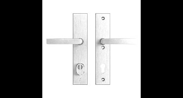 AXA AXA Edge Plus veiligheidsbeslag achterdeur rechthoekig schild Blok kruk/kruk PC92 met kerntrekbeveiliging SKG3 - aluminium