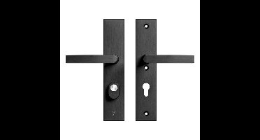 AXA AXA Edge Plus veiligheidsbeslag achterdeur rechthoekig schild Blok kruk/kruk PC72 met kerntrekbeveiliging SKG3 - aluminium/zwart
