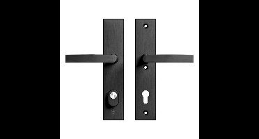 AXA AXA Edge Plus veiligheidsbeslag achterdeur rechthoekig schild Blok kruk/kruk PC92 met kerntrekbeveiliging SKG3 - aluminium/zwart