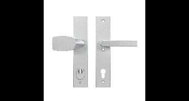 AXA AXA Edge Plus veiligheidsbeslag voordeur rechthoekig Wing knop/Blok-kruk PC92 met kerntrekbeveiliging SKG3 - aluminium