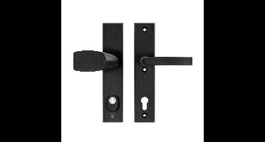AXA AXA Edge Plus veiligheidsbeslag voordeur rechthoekig Wing knop/Blok-kruk PC92 met kerntrekbeveiliging SKG3 - aluminium/zwart