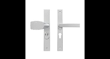 AXA AXA Edge Plus veiligheidsbeslag voordeur rechth. smalschild Wing knop/Blok-kruk PC55 kerntrekbeveiliging SKG3 - aluminium