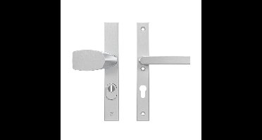 AXA AXA Edge Plus veiligheidsbeslag voordeur rechth. smalschild Wing knop/Blok-kruk PC72 kerntrekbeveiliging SKG3 - aluminium