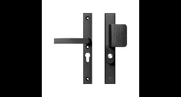 AXA AXA Edge Plus veiligheidsbeslag voordeur rechth. smalschild D-knop/Blok-kruk PC55 met kerntrekbeveiliging SKG3 - aluminium/zwart