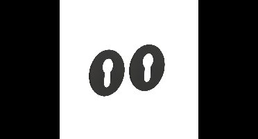 Intersteel rozetten met profielcilindergat zelfklevend plat 55x2mm - RVS/mat zwart