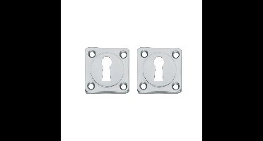Intersteel rozetten vierkant met sleutelgat - chroom mat