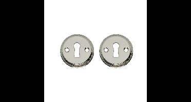 Intersteel rozetten met sleutelgat schroefgat 50x5mm - nikkel glans