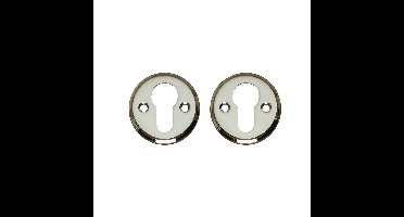 Intersteel rozetten met profielcilindergat schroefgat 50x5mm - nikkel glans